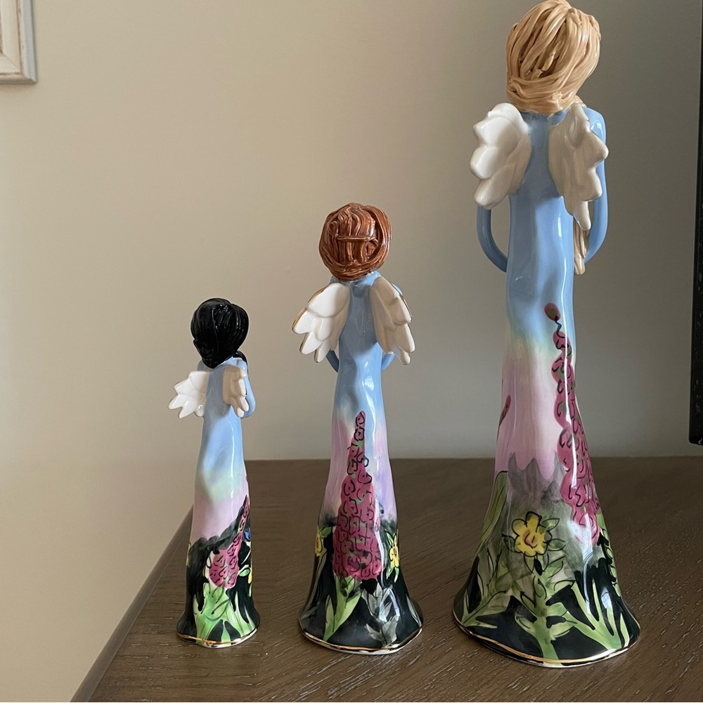 Heather Goldminc Blue Sky Claywork Angel Figurines Set Of Three - Picture 8 of 16
